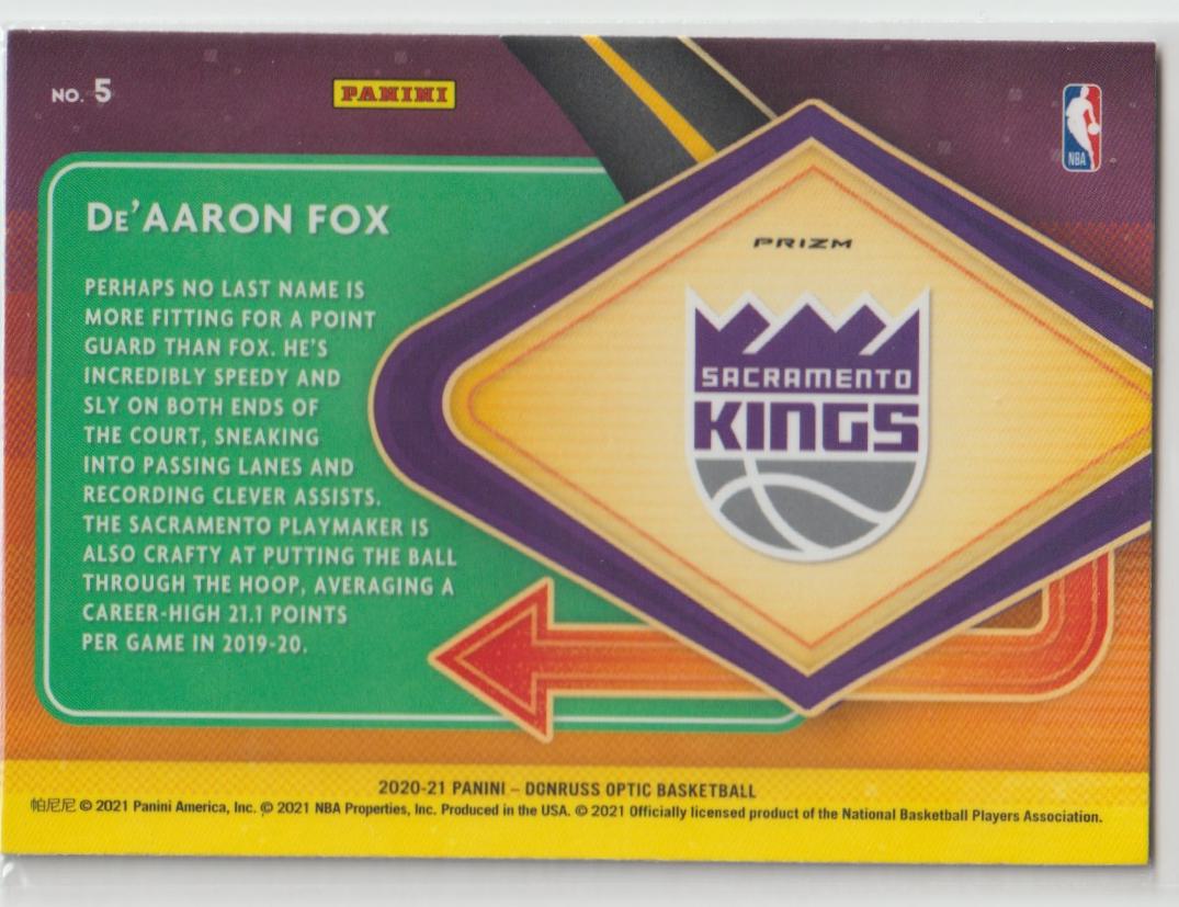 Express Lane 005 De'Aaron Fox - Sacramento Kings  Purple