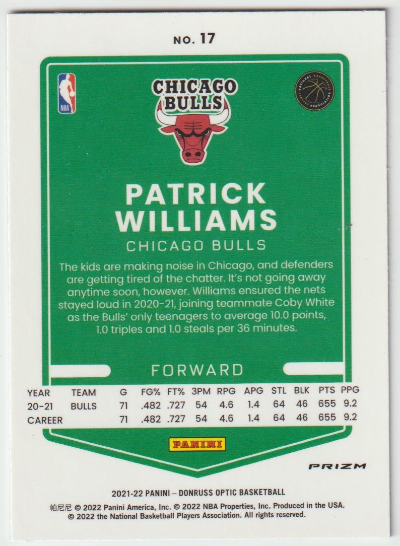 017 Patrick Williams - Chicago Bulls Purple