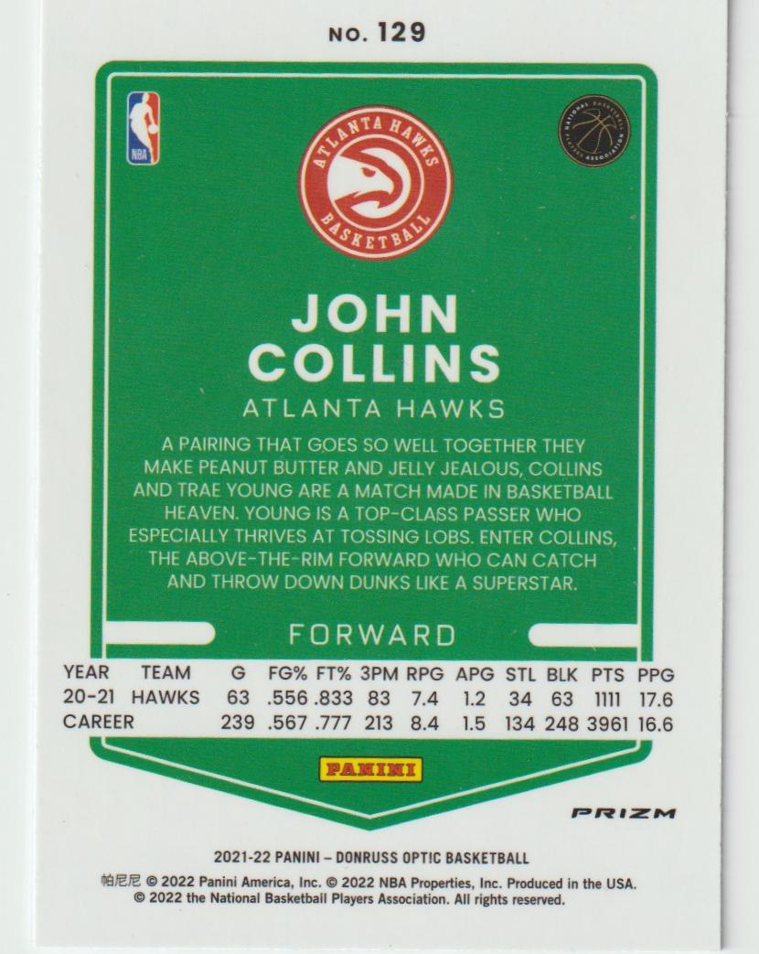 129 John Collins - Atlanta Hawks Purple