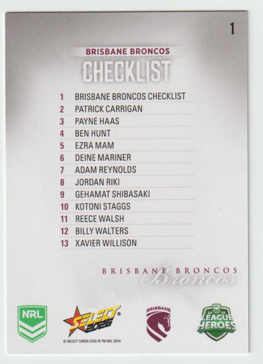 001 Brisbane Broncos Logo Hobby Silver