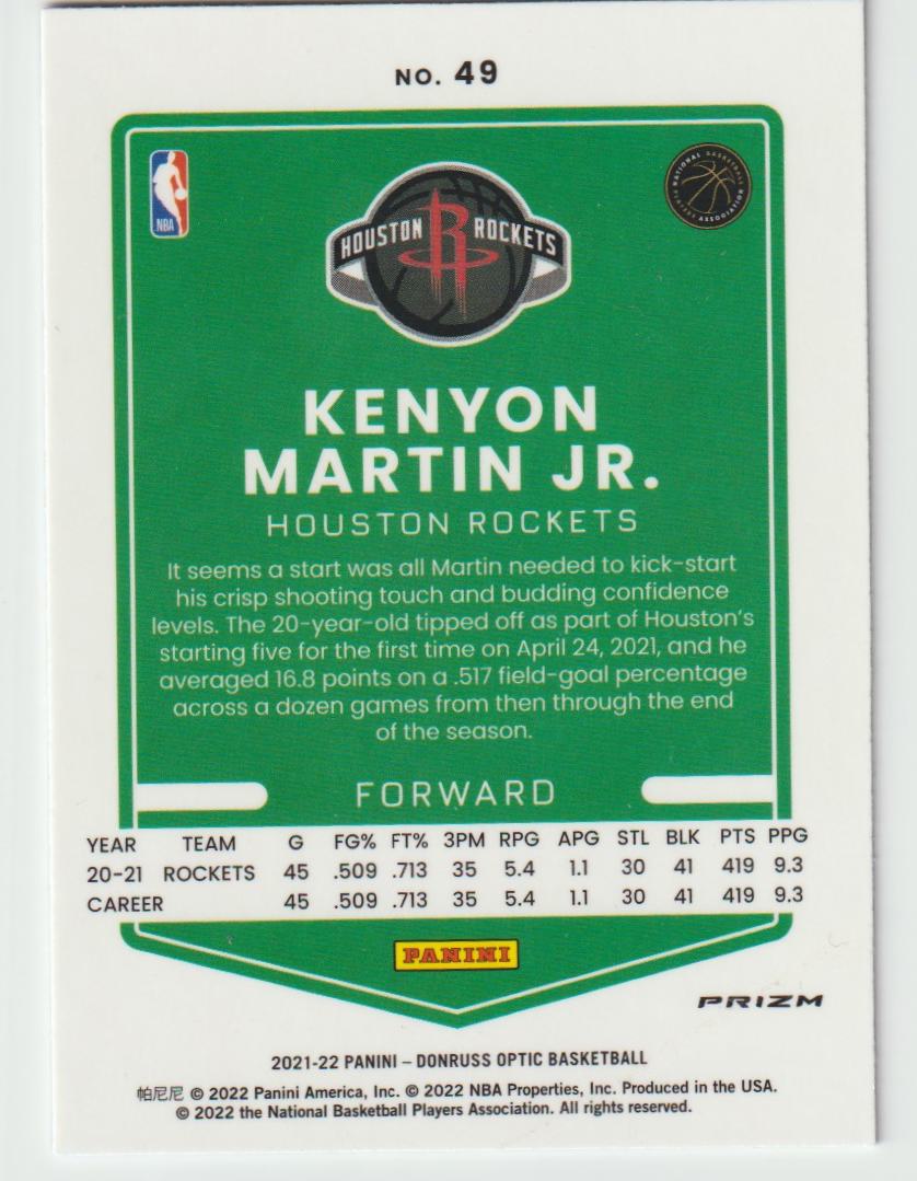 049 Kenyon Martin Jr. - Houston Rockets Blue Velocity