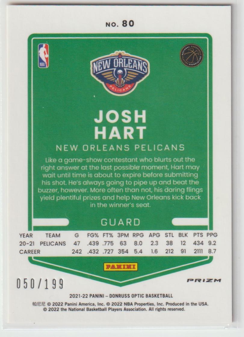 080 Josh Hart - New Orleans Pelicans Orange 50/199