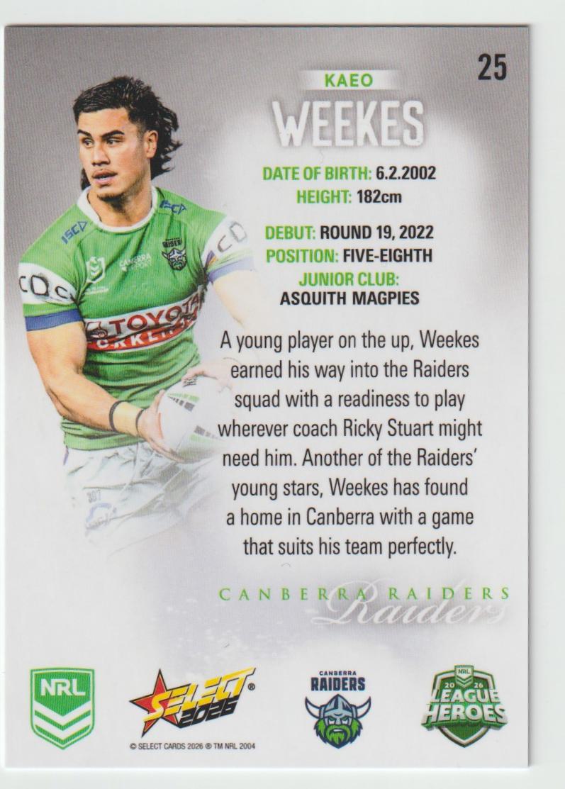 025 Kaeo Weekes Hobby Silver