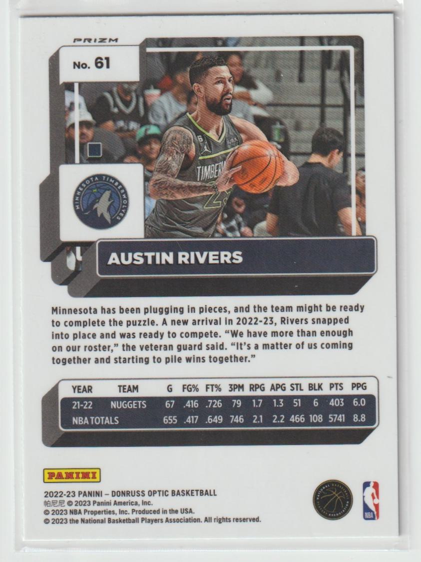 061 Austin Rivers - Minnesota Timberwolves Holo