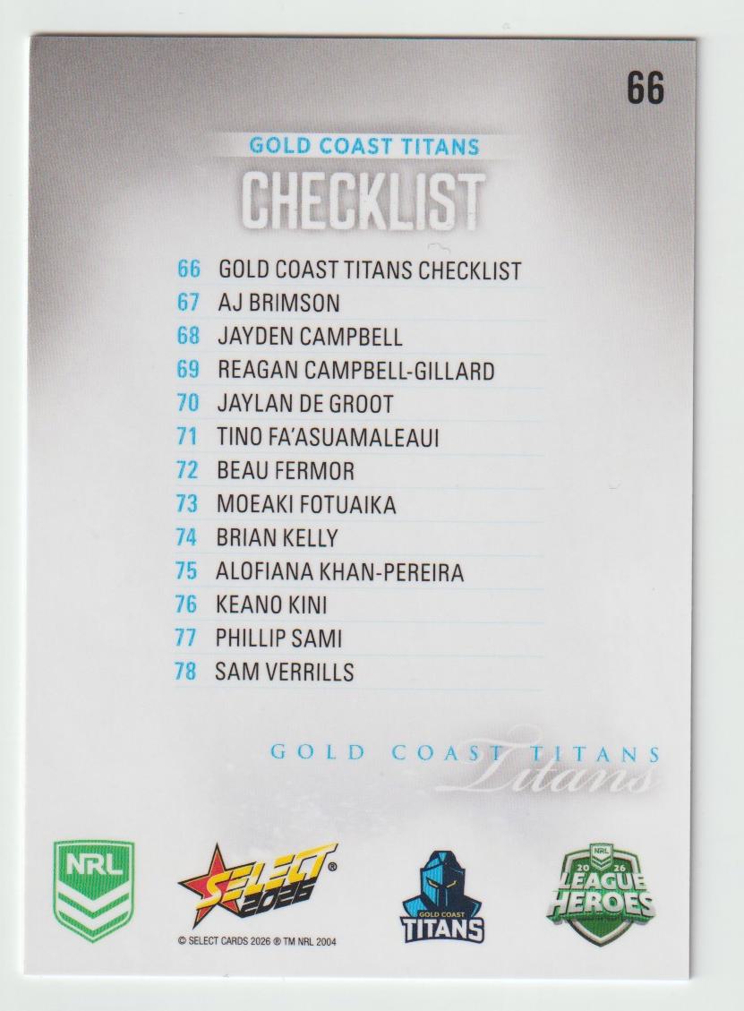 066 Gold Coast Titans Logo Hobby Silver