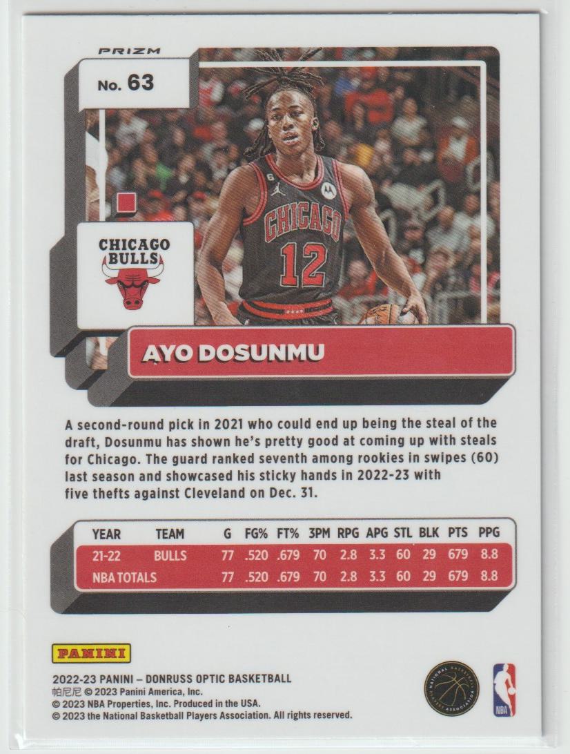 063 Ayo Dosunmu - Chicago Bulls Holo