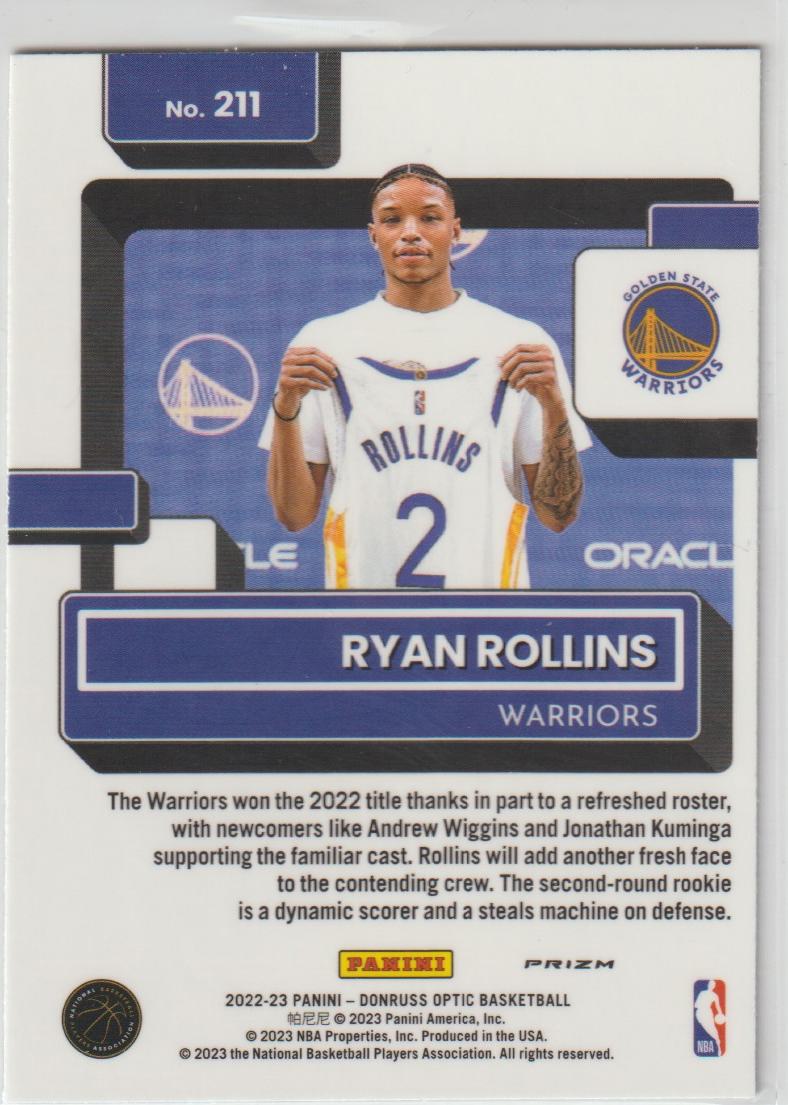 211 Ryan Rollins - Golden State Warriors Purple