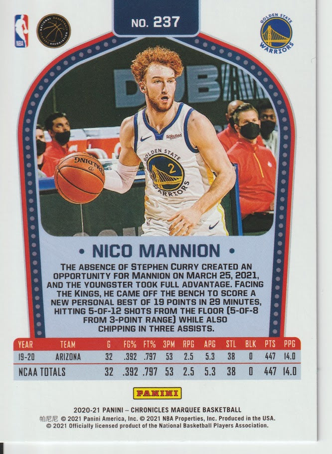 237 Nico Mannion - Golden State Warriors