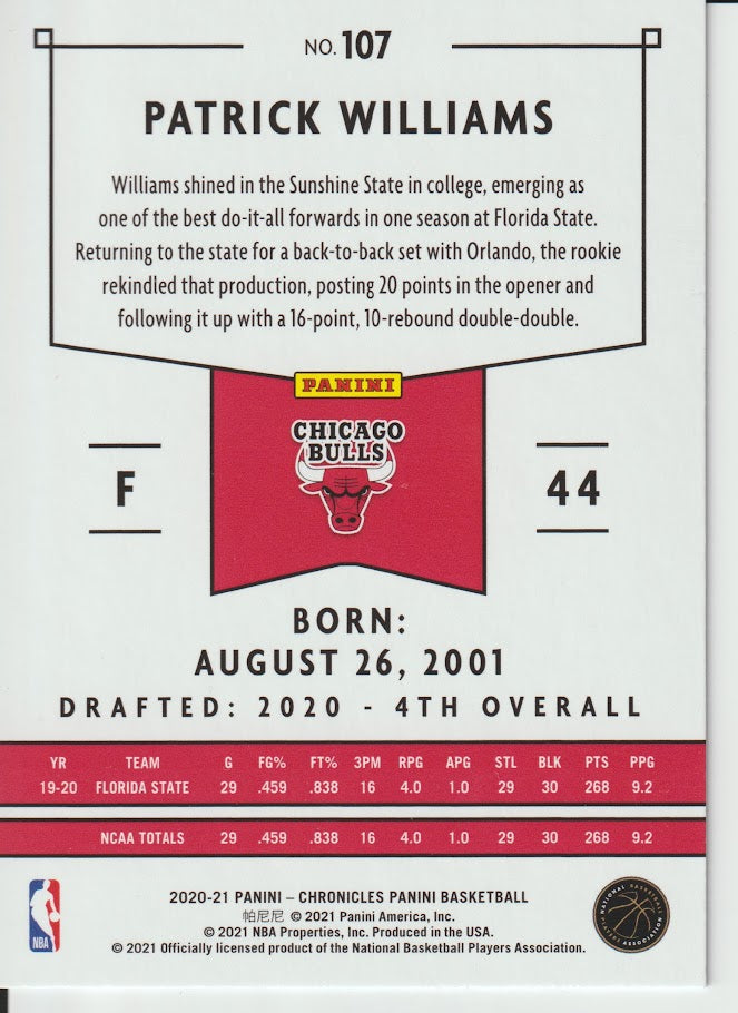 107 Patrick Williams - Chicago Bulls