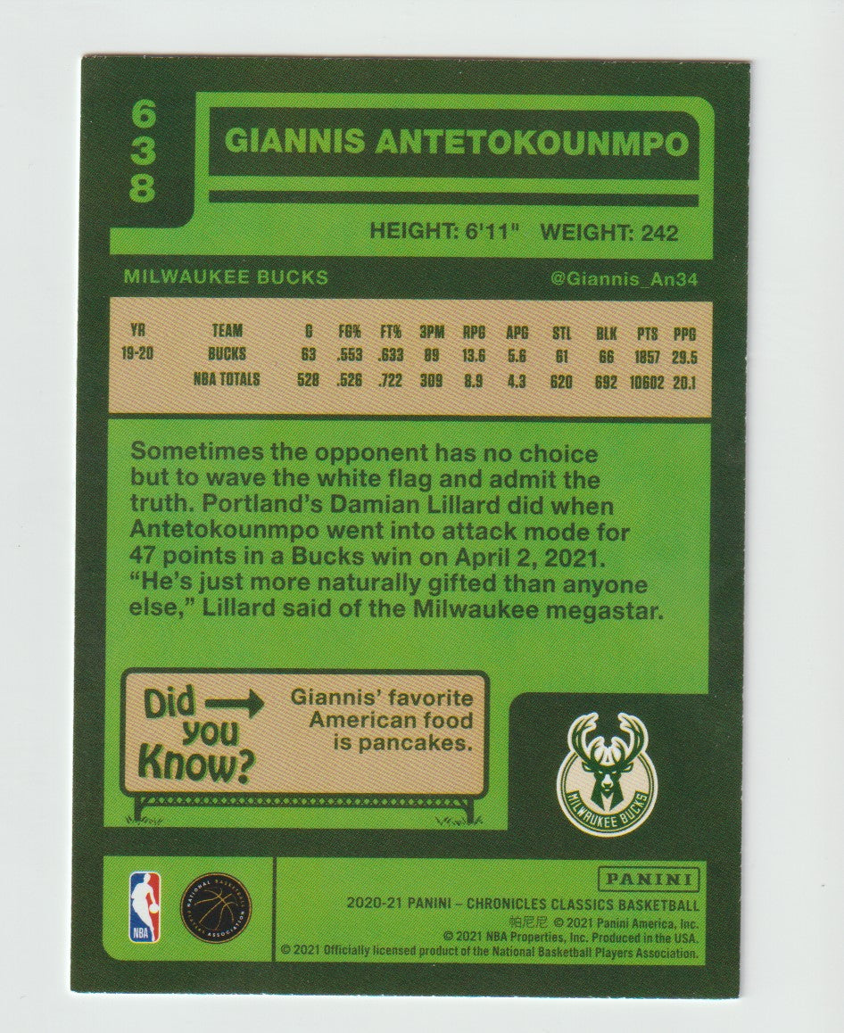 638 Giannis Antetokounmpo - Milwaukee Bucks