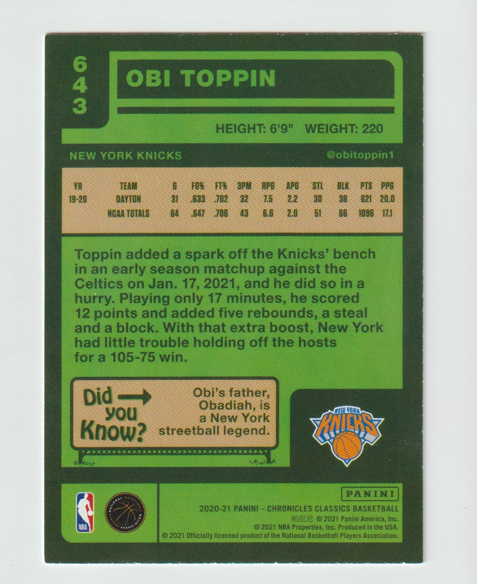 643 Obi Toppin - New York Knicks