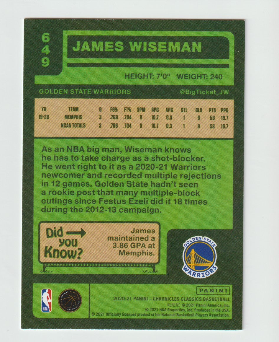 649 James Wiseman - Golden State Warriors