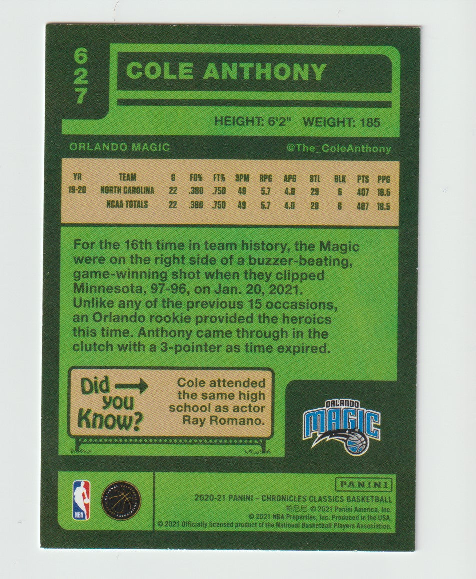 627 Cole Anthony - Orlando Magic