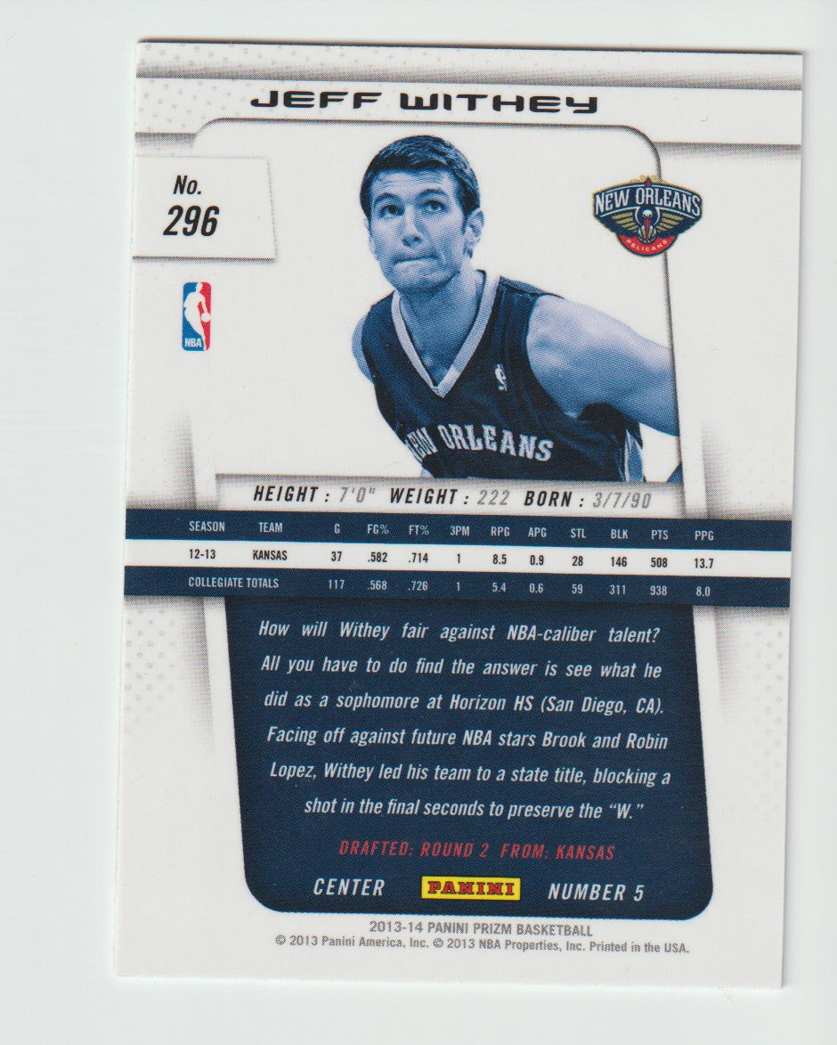 296 Jeff Withey RC - New Orleans Pelicans