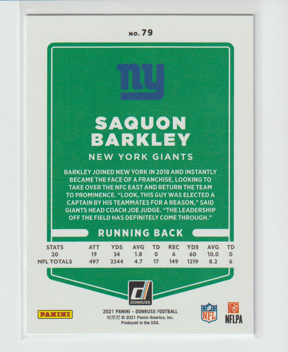 079 Saquon Barkley NY Giants Press Proof Blue