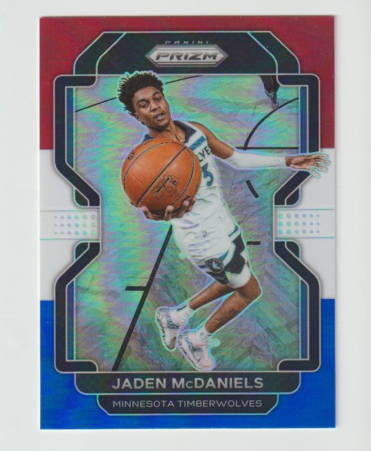 012 Jaden McDaniels - Minnesota Timberwolves Red White Blue Prizm