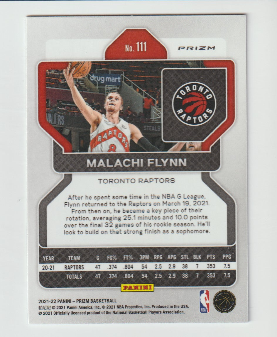 111 Malachi Flynn - Toronto Raptors Red White Blue Prizm