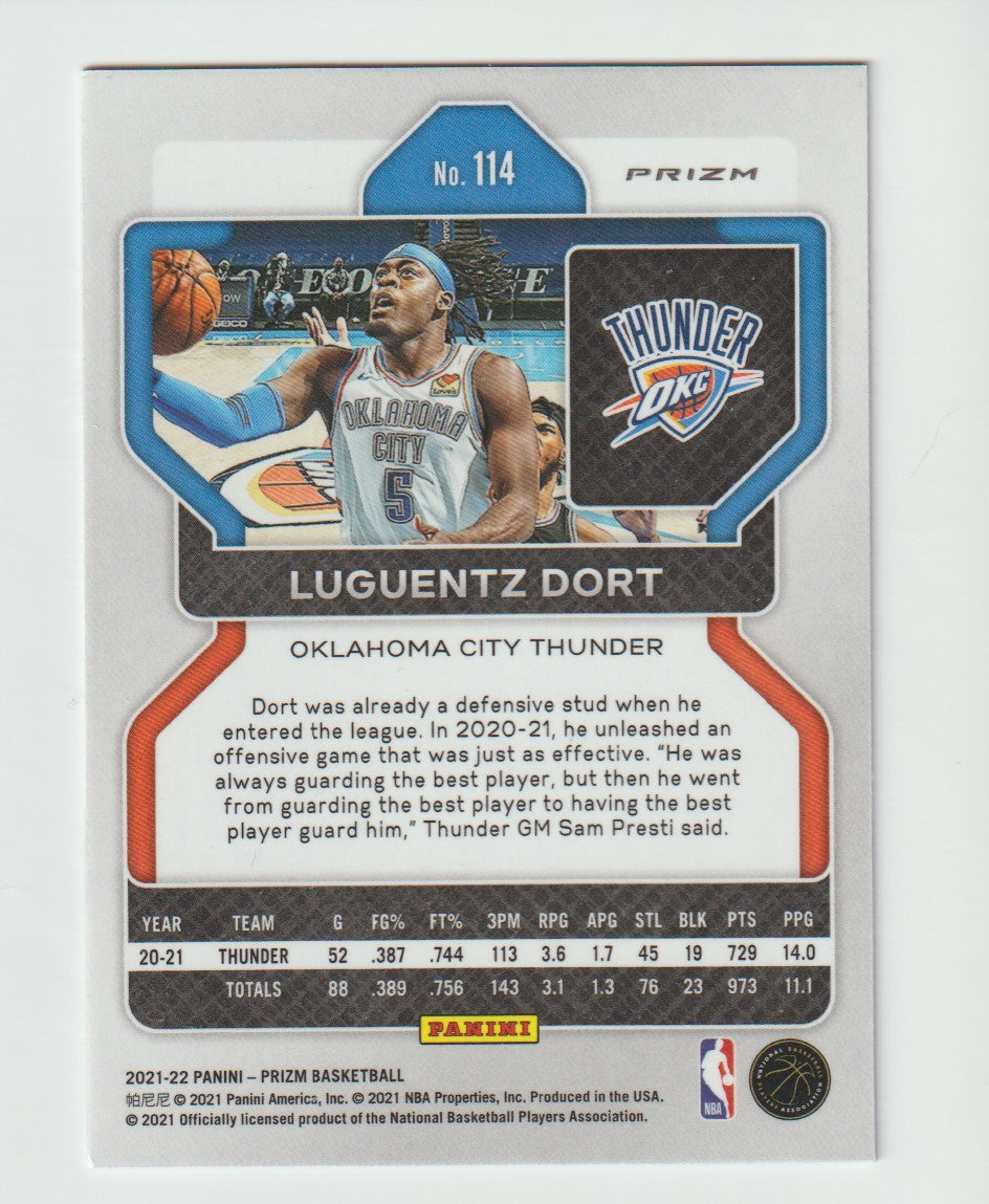 114 Luguentz Dort - Oklahoma City Thunder Red White Blue Prizm