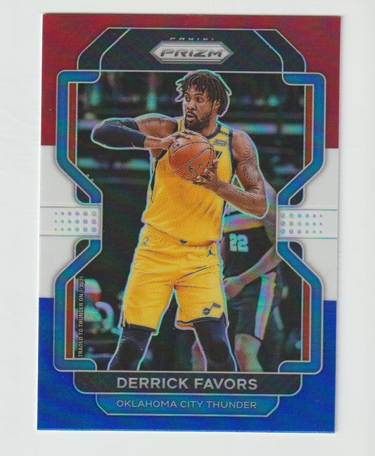 124 Derrick Favors - Oklahoma City Thunder Red White Blue Prizm