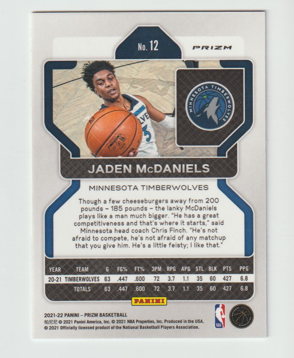 012 Jaden McDaniels - Minnesota Timberwolves Red White Blue Prizm