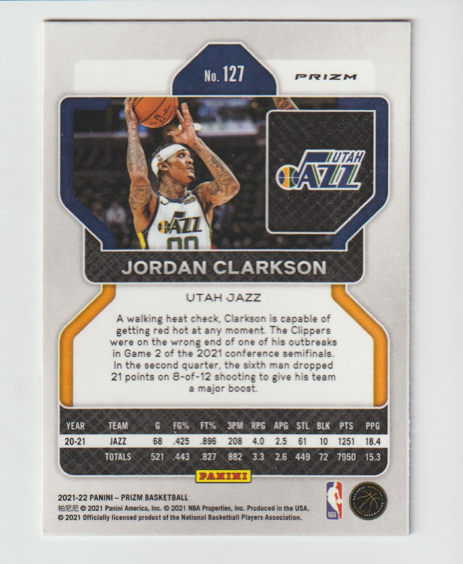 127 Jordan Clarkson - Utah Jazz Red White Blue Prizm