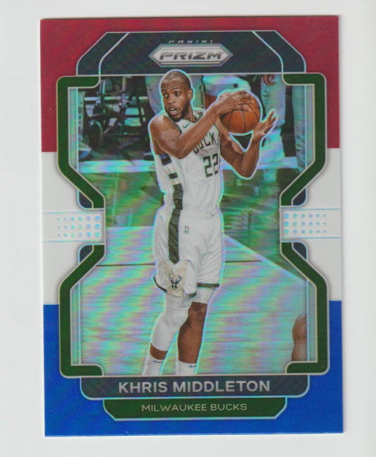 128 Khris Middleton - Milwaukee Bucks Red White Blue Prizm