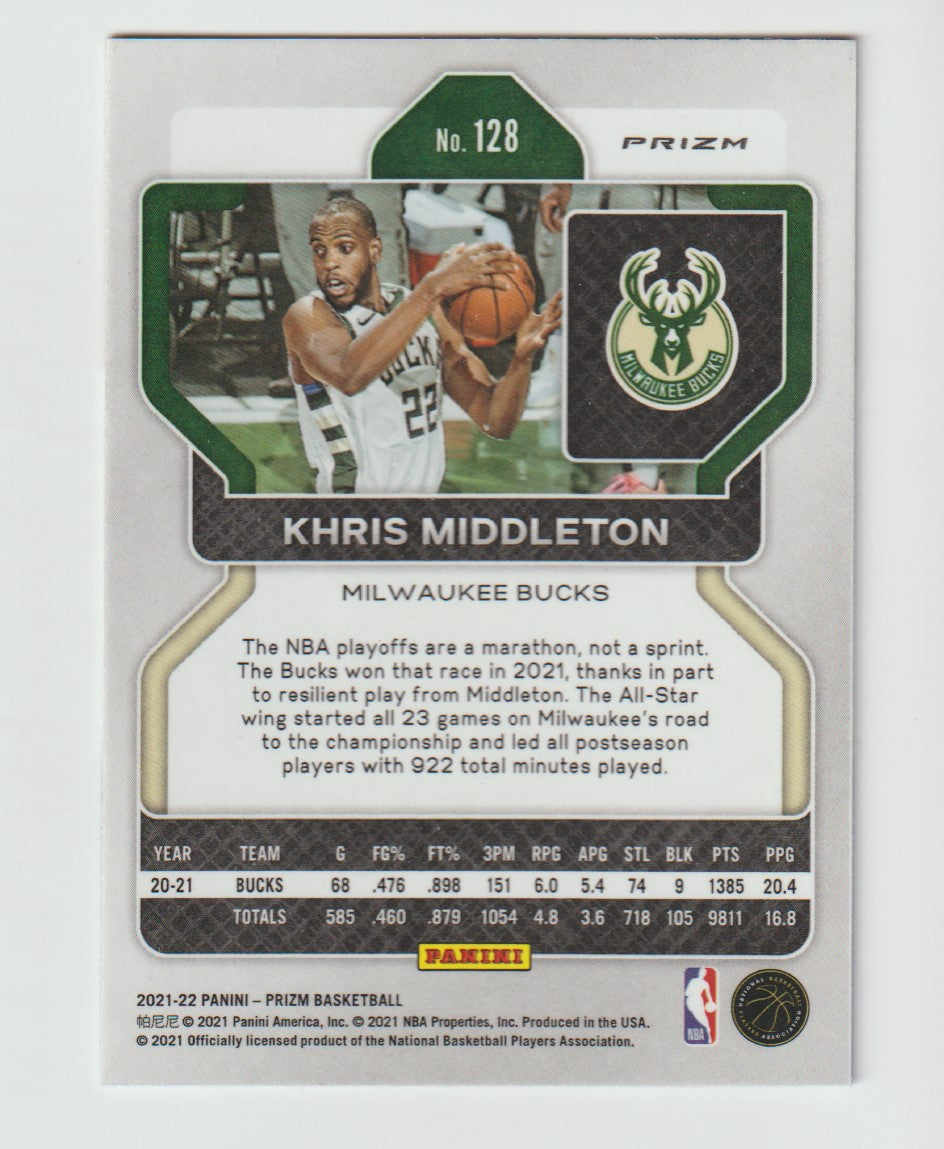 128 Khris Middleton - Milwaukee Bucks Red White Blue Prizm