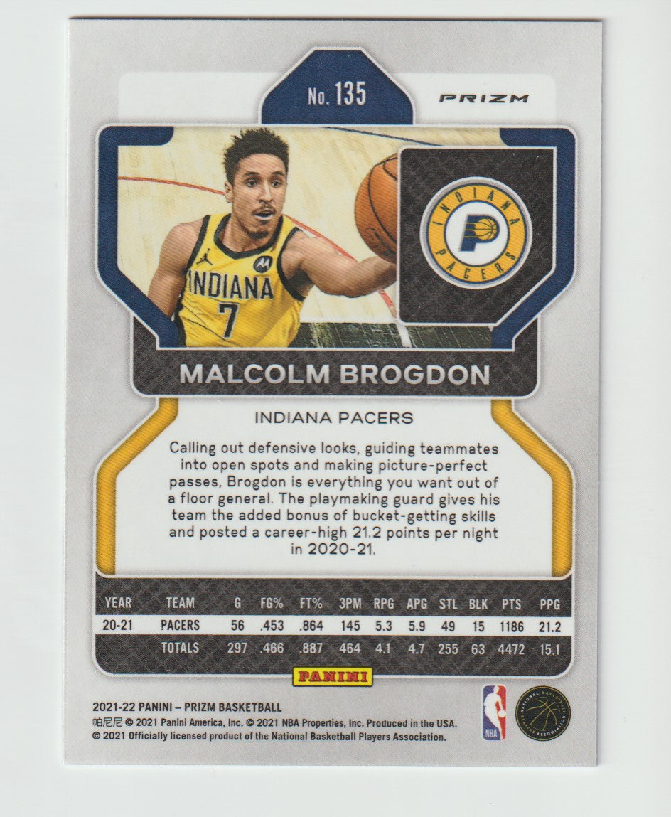 135 Malcolm Brogdon - Indiana Pacers Red White Blue Prizm