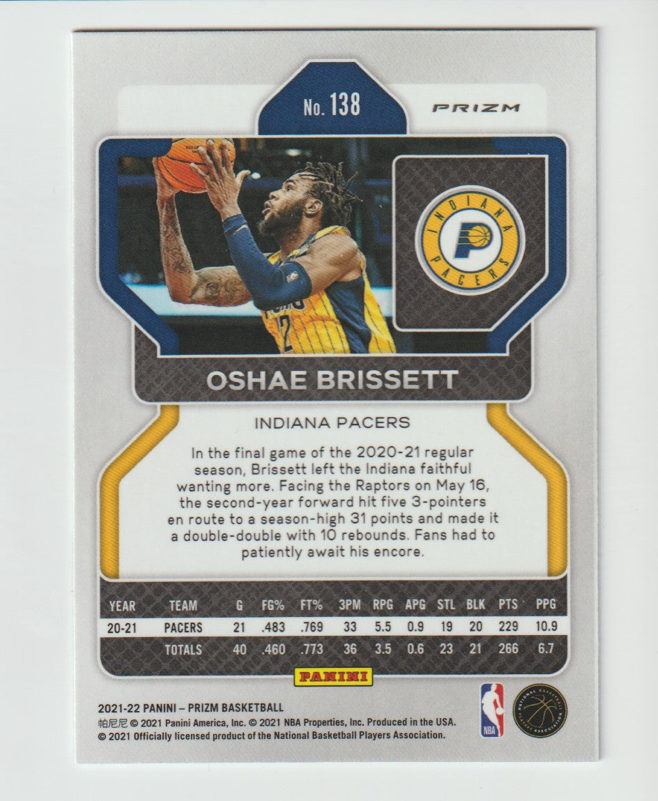 138 Oshae Brissett - Indiana Pacers Red White Blue Prizm