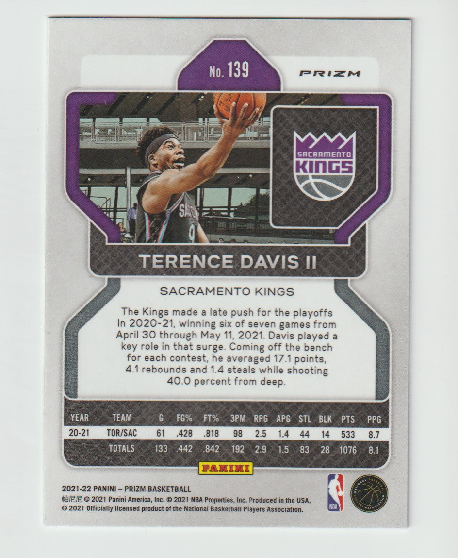 139 Terence Davis II - Sacramento Kings Red White Blue Prizm