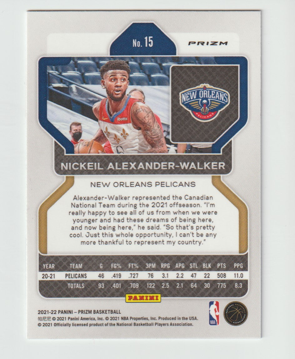 015 Nickeil Alexander-Walker - New Orleans Pelicans Red White Blue Prizm