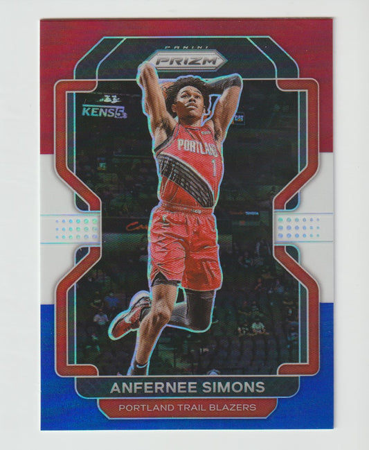 168 Anfernee Simons - Portland Trail Blazers Red White Blue Prizm