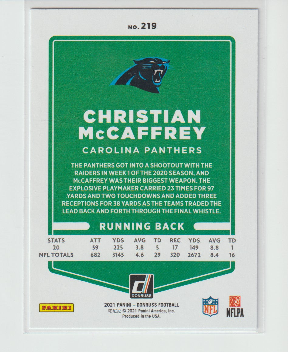 219 Christian McCaffrey Carolina Panthers Photo Variation Press Proof