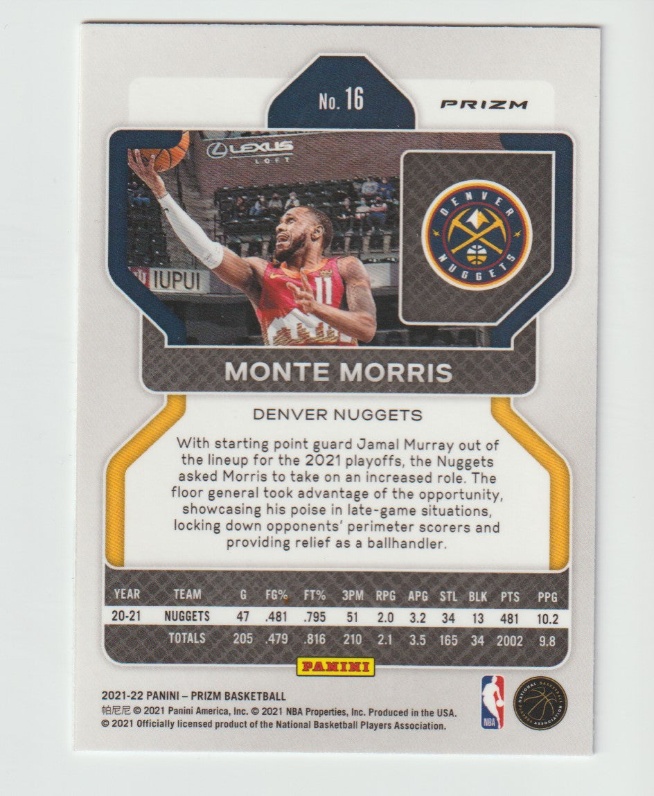 016 Monte Morris - Denver Nuggets Red White Blue Prizm