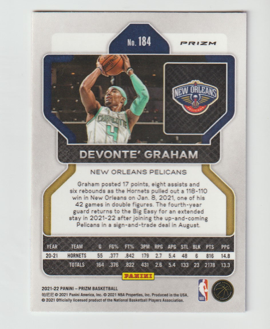 184 Devonte' Graham - New Orleans Pelicans Red White Blue Prizm