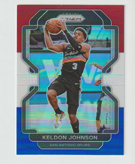 210 Keldon Johnson - San Antonio Spurs Red White Blue Prizm