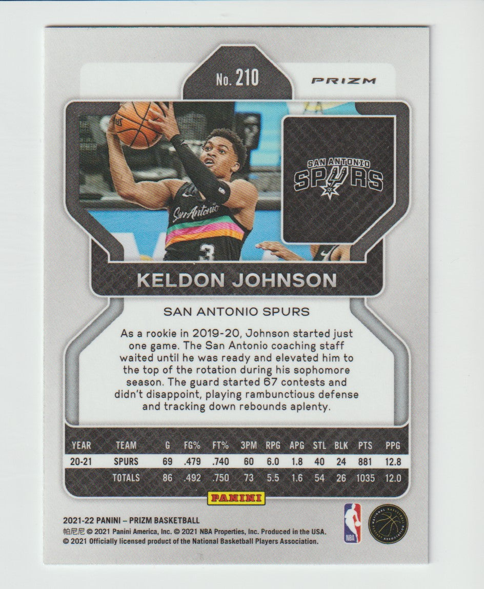 210 Keldon Johnson - San Antonio Spurs Red White Blue Prizm