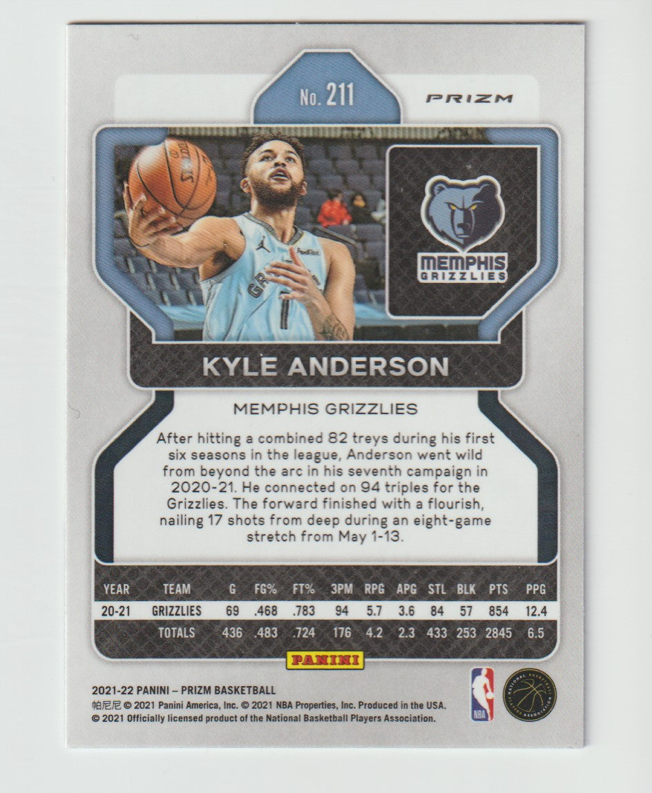 211 Kyle Anderson - Memphis Grizzlies Red White Blue Prizm