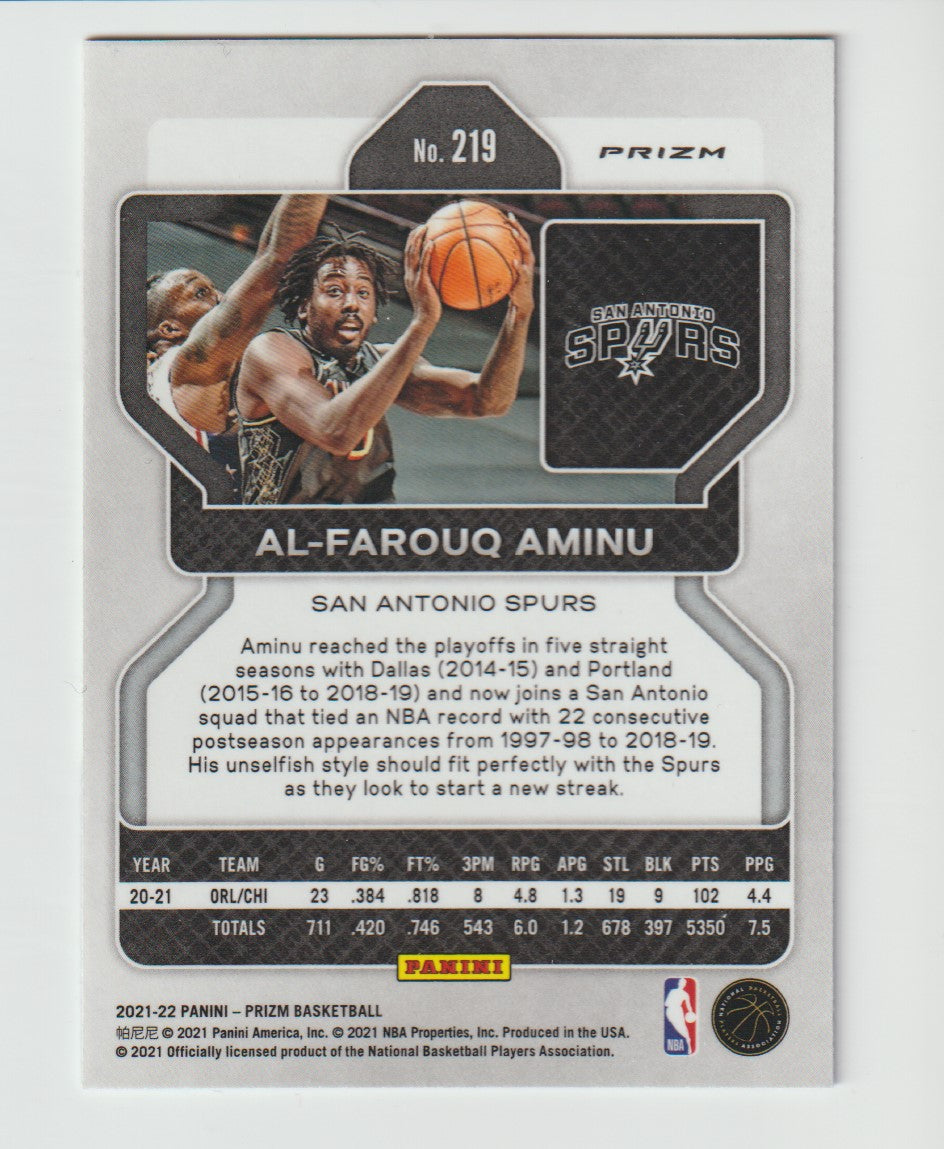 219 Al-Farouq Aminu - San Antonio Spurs Red White Blue Prizm