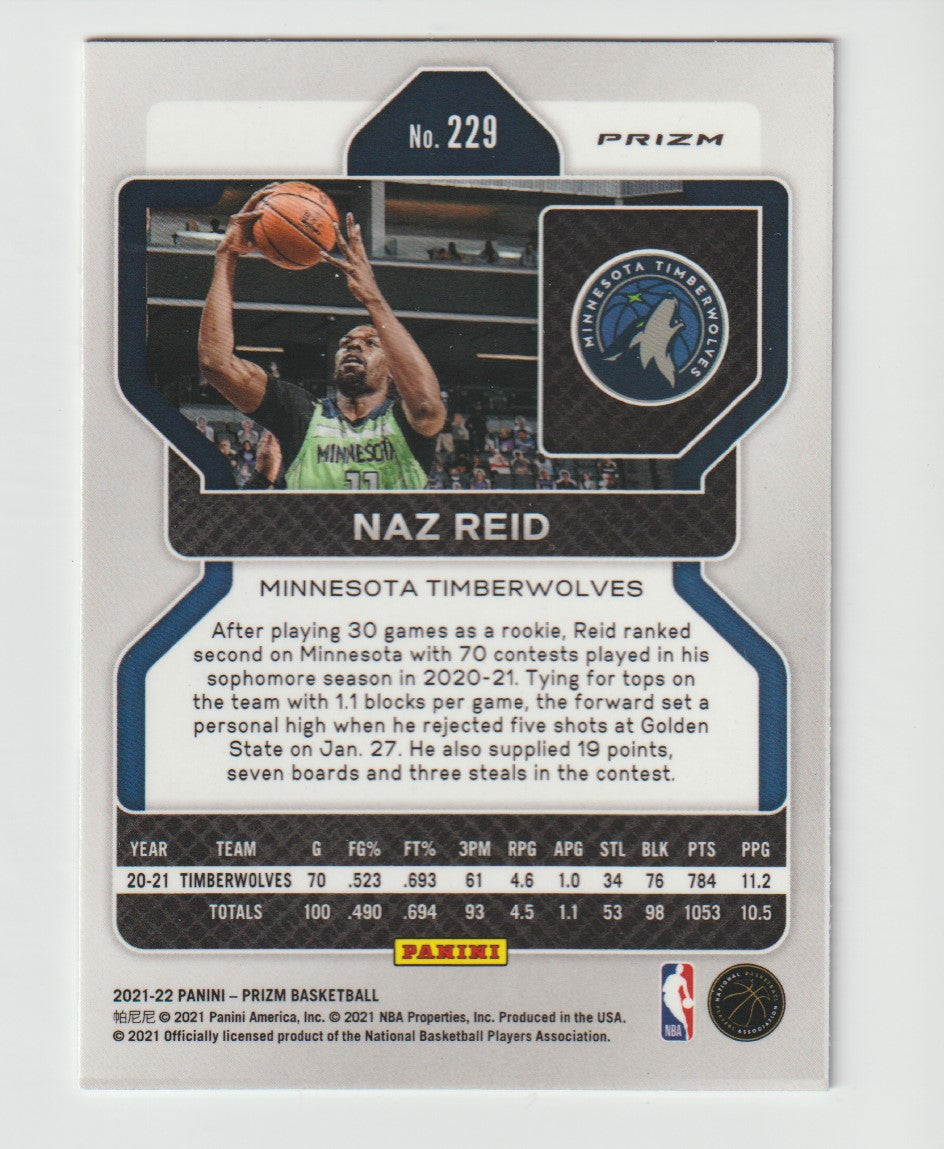 229 Naz Reid - Minnesota Timberwolves Red White Blue Prizm