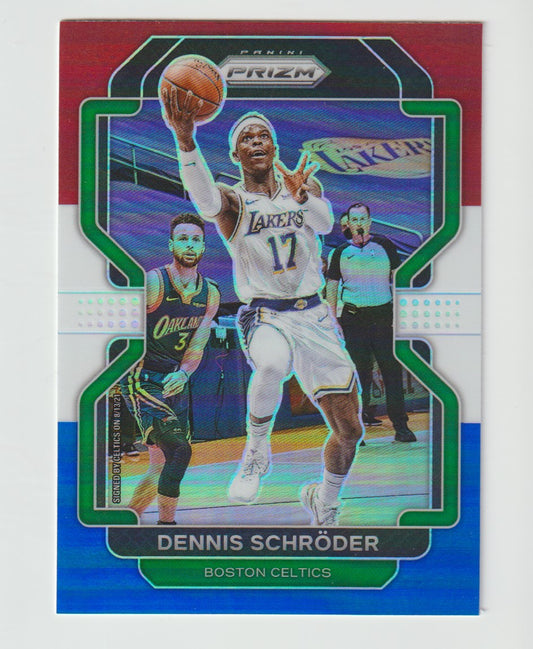 020 Dennis Schroder - Boston Celtics Red White Blue Prizm