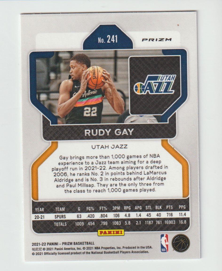 241 Rudy Gay - Utah Jazz Red White Blue Prizm