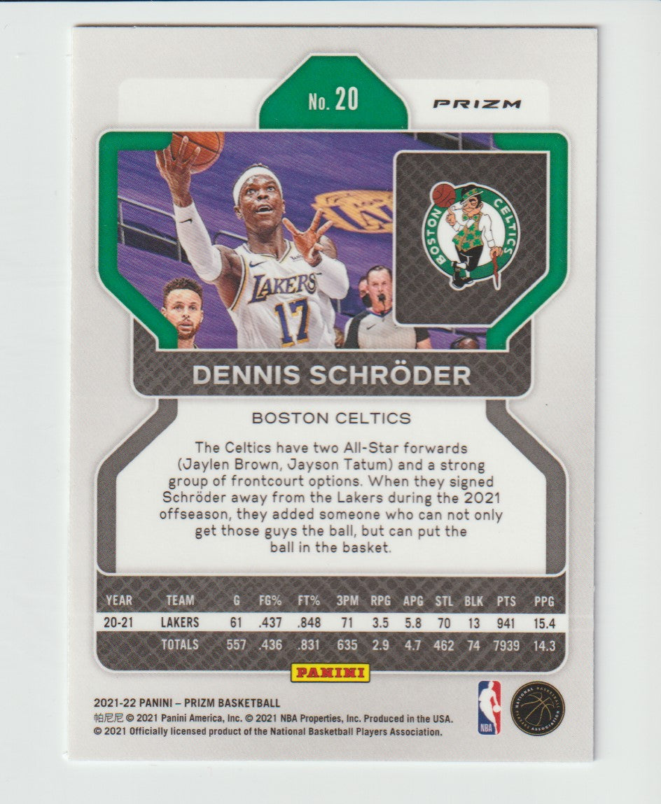 020 Dennis Schroder - Boston Celtics Red White Blue Prizm