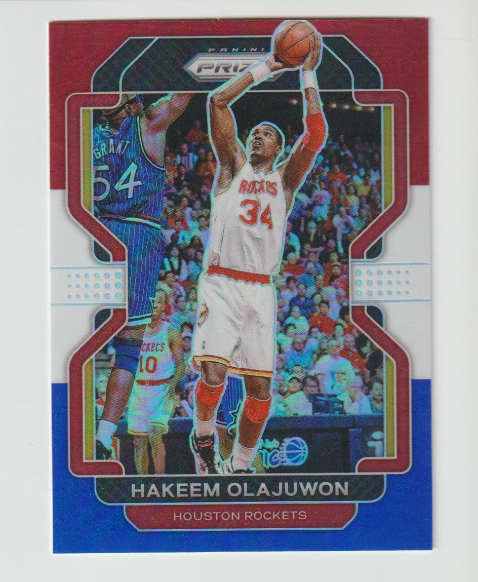 265 Hakeem Olajuwon - Houston Rockets Red White Blue Prizm