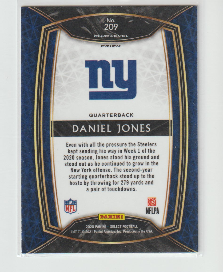 209 Daniel Jones NY Giants Club Level Silver Prizm