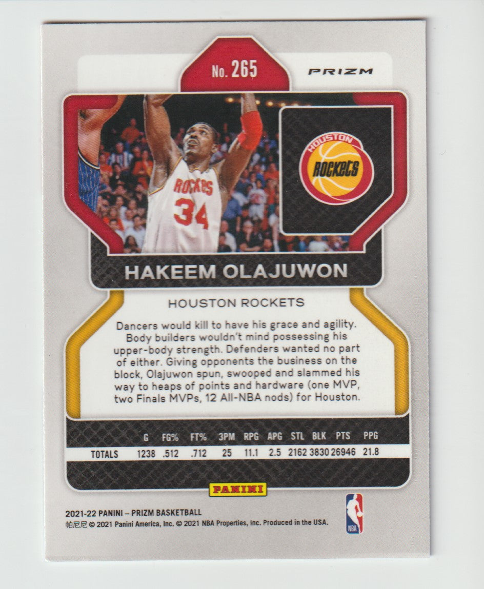 265 Hakeem Olajuwon - Houston Rockets Red White Blue Prizm
