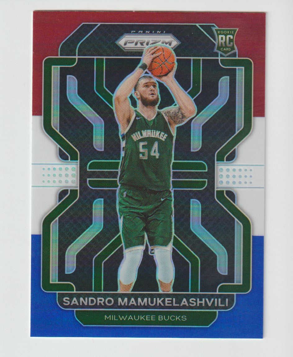 293 Sandro Mamukelashvili - Milwaukee Bucks Red White Blue Prizm