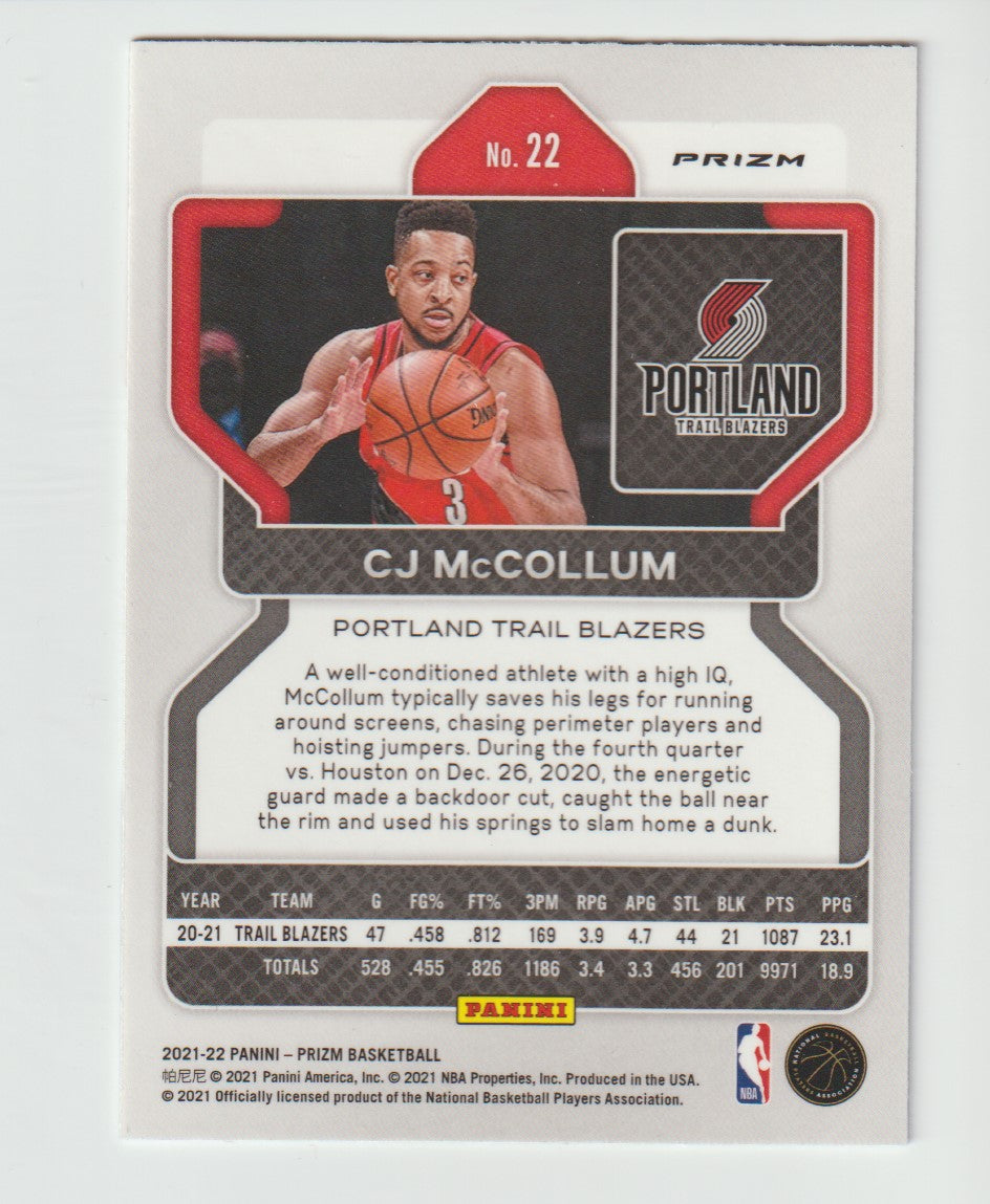 022 CJ McCollum - Portland Trail Blazers Red White Blue Prizm