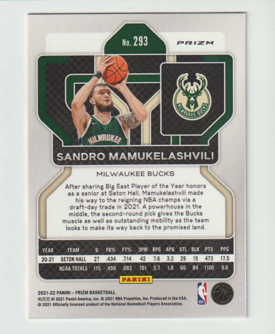 293 Sandro Mamukelashvili - Milwaukee Bucks Red White Blue Prizm