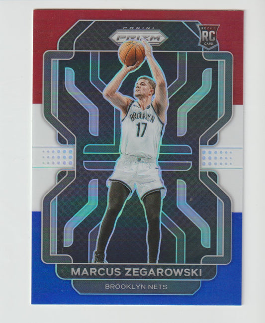 300 Marcus Zegarowski - Brooklyn Nets Red White Blue Prizm